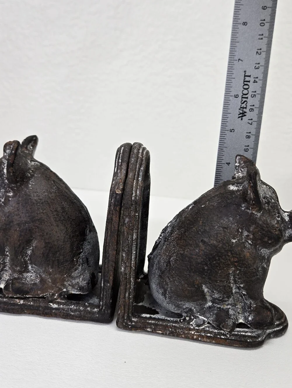 VTG Cast Iron‎ Pig Bookends Set 2 Heavy Rustic Farmhouse Country Decor Black